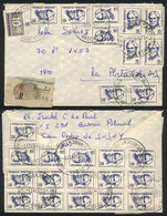 ARGENTINA: GJ.1749, Brown 15P. Blue, 26 Examples (+ 10P. Figures) Franking A Registered Cover Sent From San Pedro ( - Sonstige & Ohne Zuordnung
