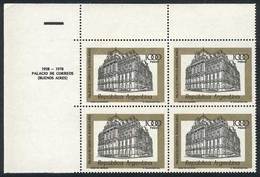 ARGENTINA: GJ.1795N, 1977 1000P. Post Office, Block Of 4 Printed On UV NEUTRAL PAPER, Excellent Quality. Catalog Va - Otros & Sin Clasificación