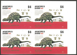 ARGENTINA: GJ.4079P, 2015 Dinosaurs In Antarctica, IMPERFORATE BLOCK OF 4, VF Quality! - Other & Unclassified