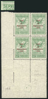 ARGENTINA: GJ.716, 1931 72c., Corner Block Of 4, One With "SEPVICIO" Variety, MNH, Excellent Quality! - Airmail