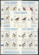 ARGENTINA: GJ.HB 28/32, 1978 Birds, Football World Cup, Cmpl. Set Of 5 Souvenir Sheets, MNH, Excellent Quality, Ca - Blocchi & Foglietti