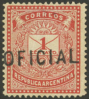 ARGENTINA: GJ.2, 1884 1c. Perf 14¼, Mint Without Gum, Very Rare, Signed By Victor Kneitschel On Back! - Blocs-feuillets