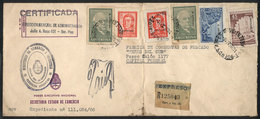 ARGENTINA: Registered Cover Used In Buenos Aires With Spectacular Multicolor Postage Of 80P. (5 Different Stamps!) - Dienstzegels