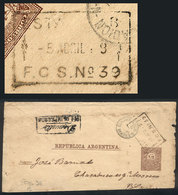 ARGENTINA: ½c. Wrapper Sent To Buenos Aires On 8/AP/1889, With Interesting Postmark Of RAILWAY PO F.C.S. Nº39, Retu - Other & Unclassified