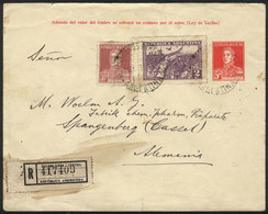 ARGENTINA: 5c. Stationery Envelope + Additional 32c., Sent By Registered Mail From Buenos Aires To Germany On 1/FE/ - Autres & Non Classés