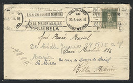 ARGENTINA: Mourning Cover Sent From Buenos Aires To Villa María On 30/JUN/1935, Machine Cancel With Interesting Slo - Other & Unclassified