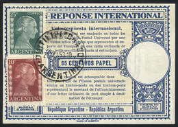 ARGENTINA: International Reply Coupon (IRC) Of 65c. + 35c. (Eva Perón 10c. + 25c.), Total 1P., Very Fine Quality! - Sonstige & Ohne Zuordnung