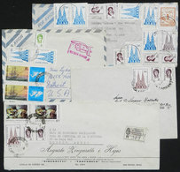 ARGENTINA: 4 Covers Used In 1975/6, With Interesting Postages That Include Stamps Of 50c. Basilica Of Lujan, VF Qua - Autres & Non Classés