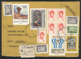 ARGENTINA: Registered Cover Sent To Germany On 2/FE/1978 With INFLA Postage Of 1,060P., Very Colorful, Fine Combina - Sonstige & Ohne Zuordnung