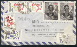 ARGENTINA: RARE INFLATION POSTAGE: Registered Airmail Cover Sent To Germany On 25/JUN/1983, Postage Of 123,000P., V - Autres & Non Classés