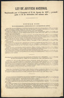 ARGENTINA: Original Sheet Of 1863 With "Act Of National Justice", Chapter VIII About The "Interception And Theft Of Pu - Ohne Zuordnung
