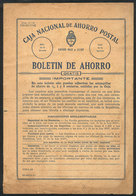 ARGENTINA: Old Unused Postal Savings Card, With Minor Defects But Of Very Fine Appearance, Very Rare! - Unclassified