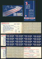 ARGENTINA: AIR FRANCE: Old Complete Booklet With 16 Labels "POR AVION", With Advertising Of The Airline And Rates, Gen - Unclassified