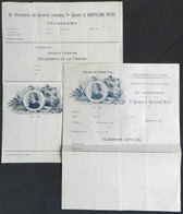 ARGENTINA: 2 Telegram Forms Of Telégrafo De La Nación Commemorating The 80th Anniversary Of The Eminent Citizen Gral. - Ohne Zuordnung