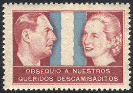 ARGENTINA: Juan And Eva Perón And Argentine Flag, "Obsequio A Nuestros Queridos Descamisaditos", Cinderella That Was G - Fantasy Labels