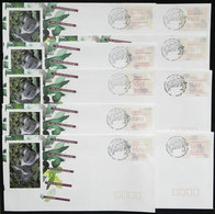 AUSTRALIA: 9 FDC Covers Of ATM Stamp Of 43c. Issued In 1990, All Of Different Cities, VF Quality! - Other & Unclassified