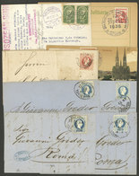 AUSTRIA: 4 Letters Or Folded Covers Sent In 1880 From Trieste To Roma + Another Very Old Letter + 3 Cards, Intere - Otros & Sin Clasificación