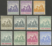 BARBADOS: Sc.76 + Other Values, 11 Values Issued Between 1892 And 1910, Mint Lightly Hinged, VF Quality, Catalog V - Barbades (...-1966)