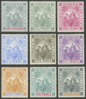 BARBADOS: Sc.81/89, 1897 Centenary, Cmpl. Set Of 9 Values, Mint Lightly Hinged, Fine To VF Quality, One Printed On - Barbados (...-1966)