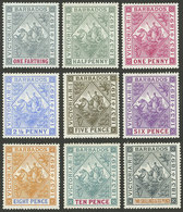 BARBADOS: Sc.81/89, 1897 Centenary, Cmpl. Set Of 9 Values, Mint Lightly Hinged, Fine To VF Quality, One Printed On - Barbades (...-1966)