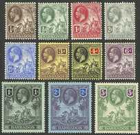 BARBADOS: Sc.116/126, 1912 Neptune And George V, Cmpl. Set Of 11 Mint Values, The 3S. (high Value) MNH, VF! - Barbados (...-1966)