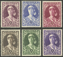 BELGIUM: Yvert 326/332, 1931 Queen Elizabeth, Cmpl. Set Of 7 Values, Mint Lightly Hinged, Fine To VF Quality! - Autres & Non Classés