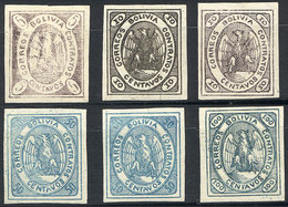 BOLIVIA: Sc.3 + 4 (x2) + 6 (x2) + 8,mint With Gum (one Of 10c. And Others Of 50c. Without Gum), Very Fine Quality - Bolivie