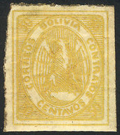 BOLIVIA: Sc.5, 1867/8 Condor 50c. Orange, Mint Original Gum, VF Quality! - Bolivia