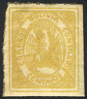 BOLIVIA: Sc.5, 1867/8 Condor 50c. Orange, Mint Original Gum, VF Quality! - Bolivië