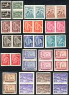 BOLIVIA: 18 Different Imperforate Pairs, Very Thematic: Oil Refinery, Airplane, Map, Economy Etc. All MNH A - Bolivie