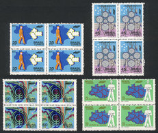 BRAZIL: Sc.1223/6, 1972 Communications And Map, Complete Set Of 4 Values In Blocks Of 4, VF Quality! - Autres & Non Classés