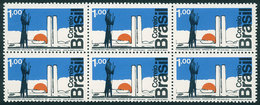 BRAZIL: Sc.1266, 1972 Architecture, Art (sculpture), Block Of 6, Unmounted, VF Quality! - Sonstige & Ohne Zuordnung