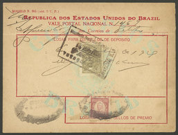 BRAZIL: Vale Postal Nacional (money Order) Of 50,000 Rs., Used On 18/JUN/1929, VF Quality. - Other & Unclassified