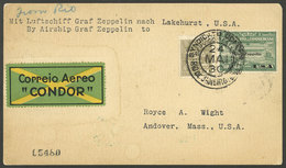 BRAZIL: Card Flown By ZEPPELIN, Sent From Rio De Janeiro To USA On 24/MAY/1930, Franked By RHM.Z-7 + Another Val - Otros & Sin Clasificación