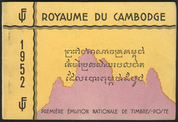 CAMBODIA: Booklet Of 1952 Containing Souvenir Sheets Sc.15a, 16a And 17a, Mint, But The Translucent Pages Are Glu - Cambodge