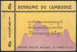 CAMBODIA: Booklet Of 1952 Containing Souvenir Sheets Sc.15a, 16a And 17a, Mint, But The Translucent Pages Are Glu - Kambodscha