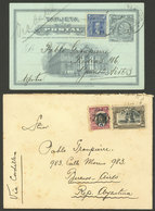 CHILE: 12/DE/1910 Valparaiso - Buenos Aires, Cover With Nice 15c. Franking + Postal Card Mailed In 1909, Fine Q - Chile