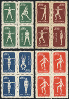 CHINA: Sc.141/144, 1952 Gymnastics, The First 4 Blocks Of 4 Of The Set, Mint Never Hinged, Very Fine Quality! - Sonstige & Ohne Zuordnung