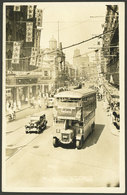 CHINA: NANKING: S'hai Road, With View Of Double-decker Bus With Advertising For "Smoke Federal", Circa 1930, Excelle - Chine