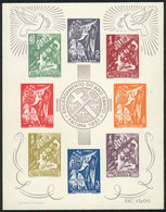 PORTUGUESE COLONIES: 1951 Holy Year, Souvenir Sheet With 8 Values Of Different Colonies: Timor, Cape Verde, Guinea, Maca - Autres & Non Classés