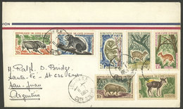 IVORY COAST: Cover Sent From Abidjan To Argentina On 2/JA/1965 With Spectacular Postage With The Set Of 7 Values Topi - Côte D'Ivoire (1960-...)