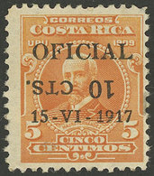 COSTA RICA: Sc.O59a, With INVERTED "10 Cts." Variety, Mint Without Gum, VF!" - Costa Rica