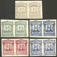 COSTA RICA: Sc.O65/O69, 1925 The Set Of 5 Values In IMPERFORATE PAIRS, MNH, Very Fine! - Costa Rica