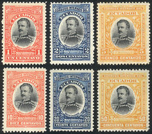 ECUADOR: Sc.160/165, 1904 Presidents, Cmpl. Set Of 6 Values, Mint Lightly Hinged, VF Quality! - Ecuador