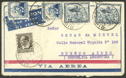 SPAIN: 6/MAR/1936 Madrid - Buenos Aires, Airmail Cover Franked With 4.85Pts., VF Quality! - Other & Unclassified