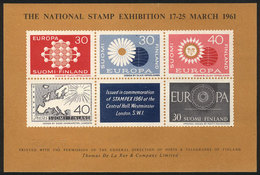 FINLAND: Souvenir Sheet Commemorating The National Stamp Exhibition Of 1961, TOPIC EUROPA, MNH, Excellent Qualit - Andere & Zonder Classificatie
