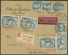 FRANCE: 7/FE/1929 Sarre-Union - Buenos Aires, Registered Airmail Cover Franked With 26Fr., Arrival Backstamp Of - Other & Unclassified