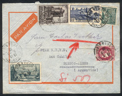 FRANCE: Airmail Cover Sent From Paris To Argentina On 5/AU/1939 With Nice Postage Of 38.25Fr., On Back Arrival M - Sonstige & Ohne Zuordnung