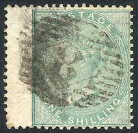 GREAT BRITAIN: Sc.28a, 1856 1sh. Light Green, Left Sheet Margin, VF! - Altri & Non Classificati