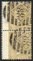 GREAT BRITAIN: Sc.40, 1862 9p. Light Bistre, Vertical Pair With Left Sheet Margin, VF Quality, Catalog Value US$800 - Altri & Non Classificati